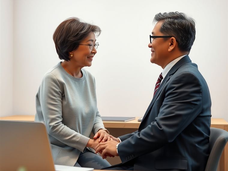 청약서를 작성하는 손